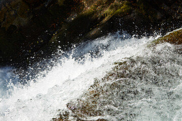 close up of water from a waterfall