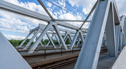 Steel railroad bridge - 448527553