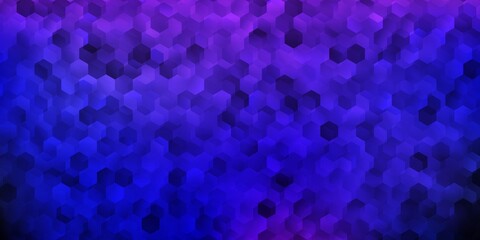 Dark purple vector texture with colorful hexagons.