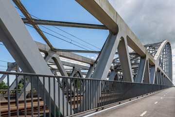 Steel railroad bridge - 448527746