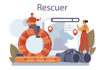 Rescuer concept. Urgent help. Ambulance lifeguard assisting