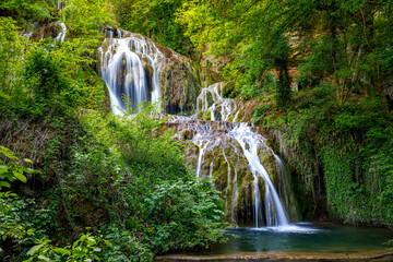 Cascade waterfalls. Krushuna falls in Bulgaria near the village of Krushuna, Letnitsa.