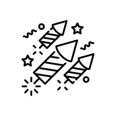 Firecrackers vector outline icon style illustration. EPS 10 File 