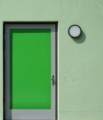 green door on a wall