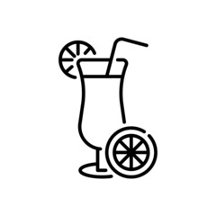 non alcoholic drink vector outline icon style illustration. EPS 10 File