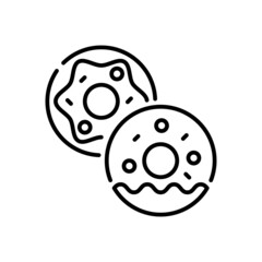 Sweet donut vector outline icon style illustration. EPS 10 File