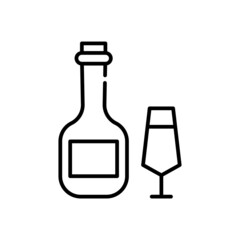 Happy hour vector outline icon style illustration. EPS 10 File