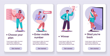 Fototapeta premium Template designs for mobile app pages concept