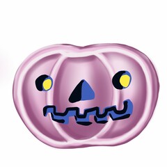 Halloween item. Illustration of purple pumpkin.