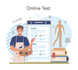 Art school education online service or platform. Student learning