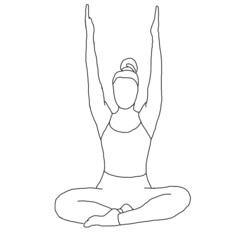 yoga, sukhasana variation arms up, easy pose