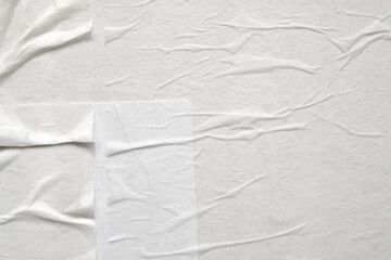 Blank white crumpled and creased paper poster texture