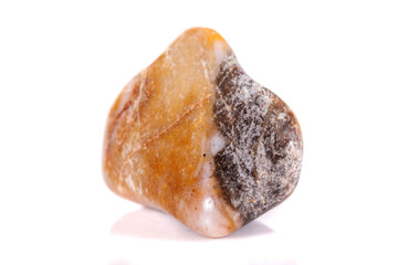 Macro mineral stone jasper on a white background
