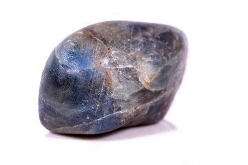 Macro mineral stone sapphire on white background