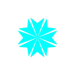 Vector illustration. Snowflake Icon. Blue Snowflake isolated on white background.