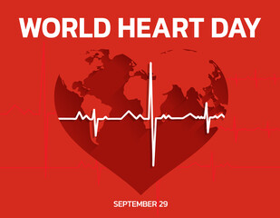 Vector Illustration, Poster Or Banner for World Heart Day Background. Creative illustration concept of world heart day.