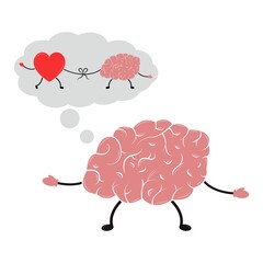 Emotional Intelligence vector illustrations. Balance between soul and intellect.