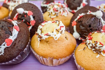 muffins on the table, fragrant homemade pastries