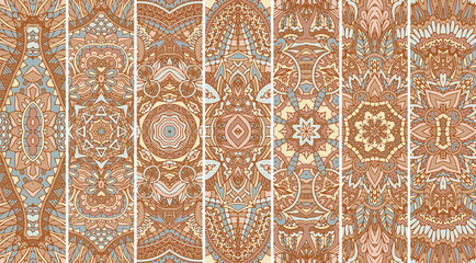 Henna art. Ethnic geometric pattern bookmark psychedelic print.