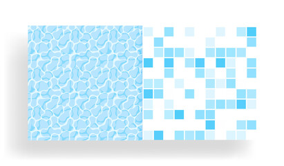Water surface texture and seamless tile  pattern set.