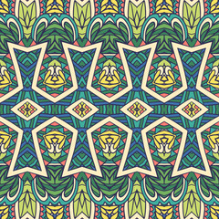 Geometric ethnic print abstract decorative vector seamless ornamental pattern
