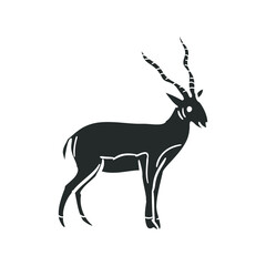 Antelope Animal Icon Silhouette Illustration. African Safari Vector Graphic Pictogram Symbol Clip Art. Doodle Sketch Black Sign.