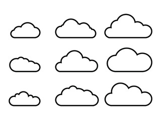 Cloud. White cloud on blue background. Vector illustration.