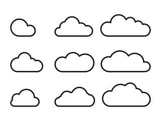 Cloud. White cloud on blue background. Vector illustration.