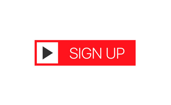 Sign up red button vector illustration for web