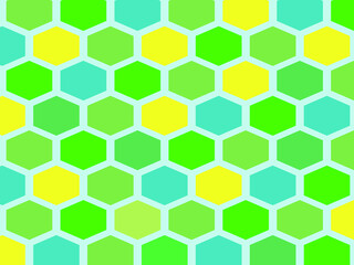 Abstract background vector design of colored hexagons