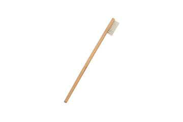 Bamboo toothbrush isolated on a white background.