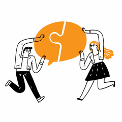 businessman with puzzle Competitive concept, business challenge