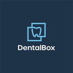 Abstract Dental Square Line Outline Logo Design Template Minimalist