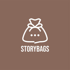 Bubble Chat Story Bag Money Logo Design Line Logo Design
