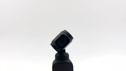 Saint Denis, Reunion/France - june 4 2021: Small DJI camera osmo pocket  with gimbal perfect for vlog