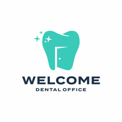 Dental and Door Negative Space Logo Design