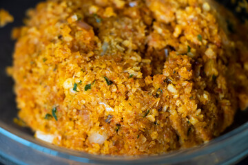 Closeup View Of Kerala Style Coconut Chutney Or Thenga Chammanthi