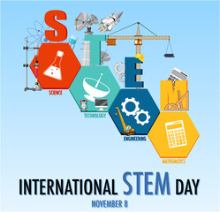 International STEM day on November 8th banner with STEM logo © GraphicsRF
