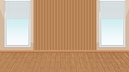 Empty room with window and wooden parquet floor