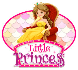 Princess cartoon character with Little Princess font banner