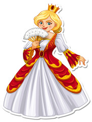 Beautiful queen cartoon character sticker