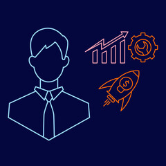 young businessman icons symbol vector elements for infographic web