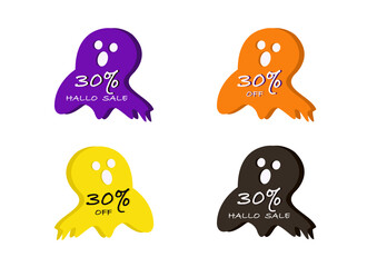 halloween banner vector isolated on white background ep05