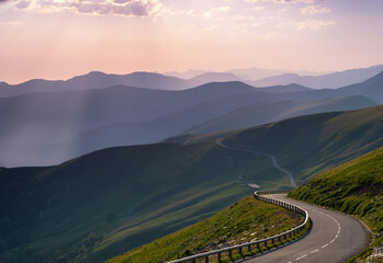 Road passing through the Pyrenees at the top of Larrau.