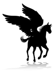 Pegasus Silhouette Mythological Winged Horse