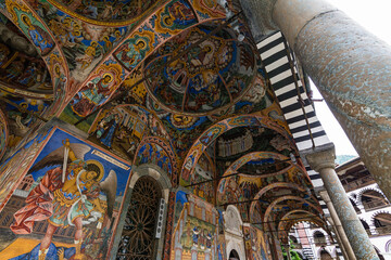 ブルガリア　リラ修道院の聖堂のフレスコ画