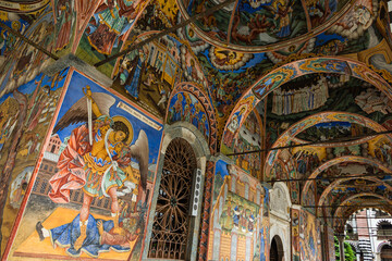 Fototapeta na wymiar ブルガリア　リラ修道院の聖堂のフレスコ画