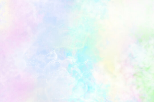 虹色/パステルカラー/レインボーカラーの水のようなアブストラクト背景画像/タイダイカラー