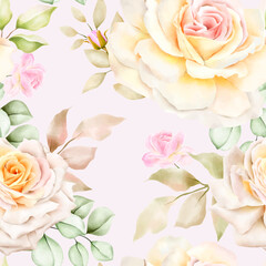 Hand drawn watercolor floral seamless pattern