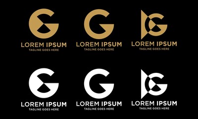 Set of letter G logo. Luxury Icon design. Template elements - Collection of vector sign
